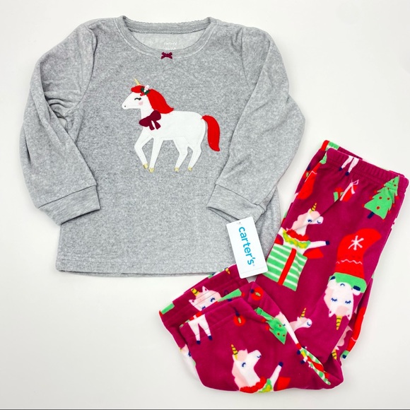 Carter’s Toddler Girls Unicorn Fleece Pajamas NWT - Picture 3 of 9